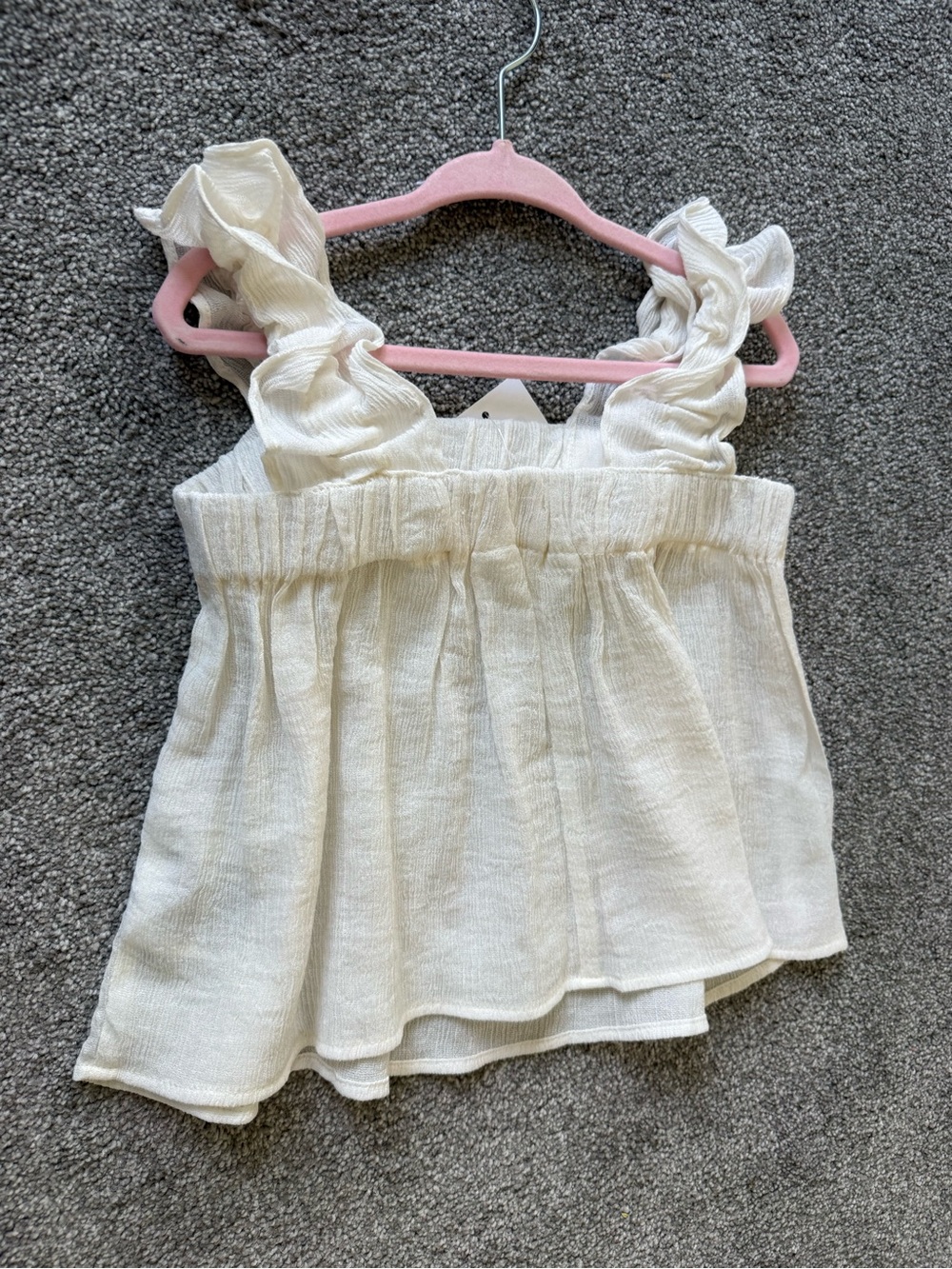 H&M Cream Ruffle Strap Kids Top - Picture 2 of 2